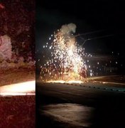 [Vídeo] Batida provoca apagão, explosão e deixa poste prestes a cair na Av. Menino Marcelo