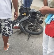 Casal e criança ficam feridos em colisão de moto com ônibus em Maceió