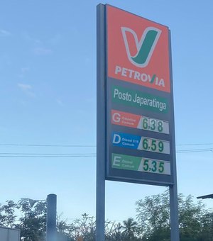 Litro da gasolina comum passa custar R$ 6,38 em Japaratinga