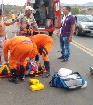 Motociclista tem perna decepada em acidente na AL-115 próximo a Palmeira dos Índios