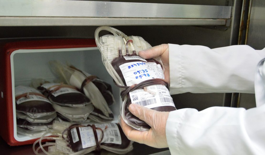 Estoque de bolsas de sangue do Hemoal está abaixo da média para transfusões