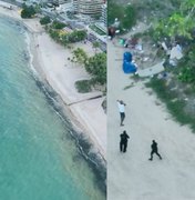 Drone da polícia flagra suspeitos embalando drogas na praia e trio é preso na Ponta Verde