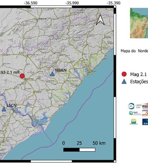 Tremor de terra com magnitude de 2.1 mR é registrado em Arapiraca