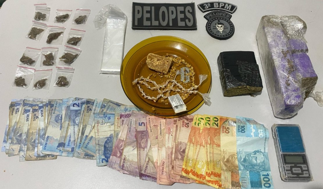 Homem é preso com crack e maconha no bairro Manoel Teles, em Arapiraca