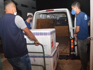 Alagoas recebe 40.960 doses de vacinas Astrazeneca e Pfizer