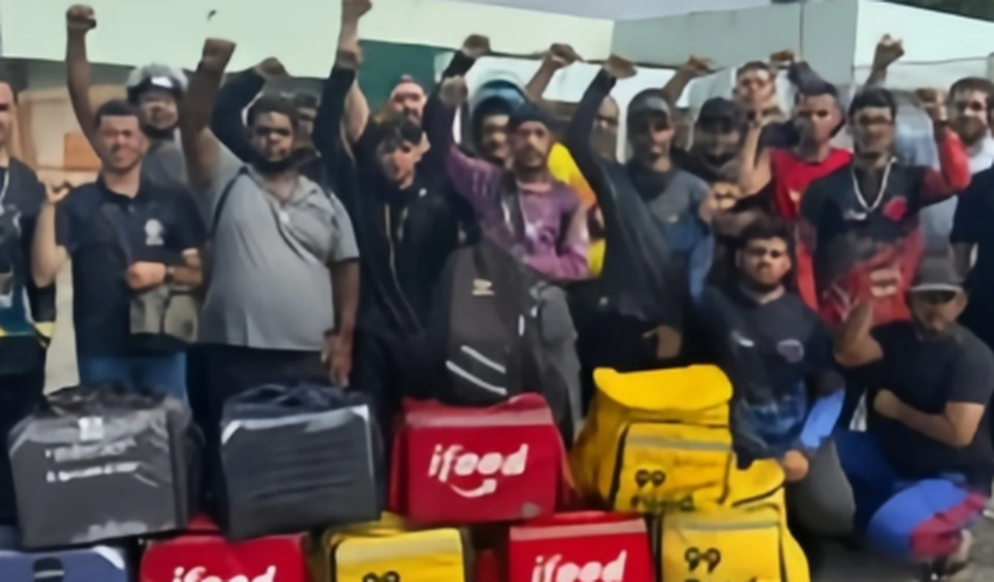 Entregadores e motoristas por aplicativo realizam protesto contra projeto de lei em Maceió