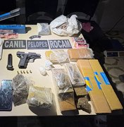 Polícia apreende mais de 7 kg de drogas e arma com numeração raspada em Arapiraca