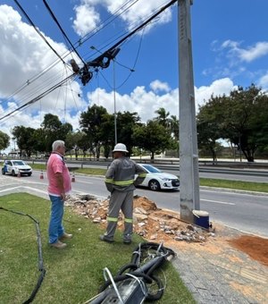 Intervenção da Equatorial afeta iluminação pública na Durval de Góes Monteiro