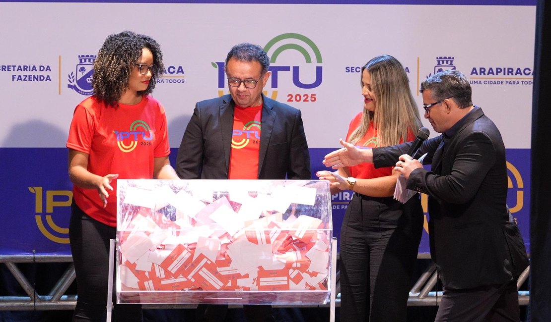 Sorteio do IPTU 2025 contempla arapiraquenses com R$165 mil em prêmios