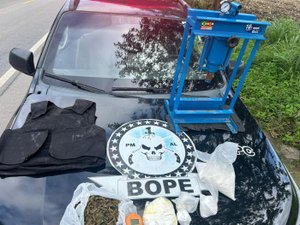 Bope cumpre mandado de prisão e apreende drogas e colete balístico no Pilar