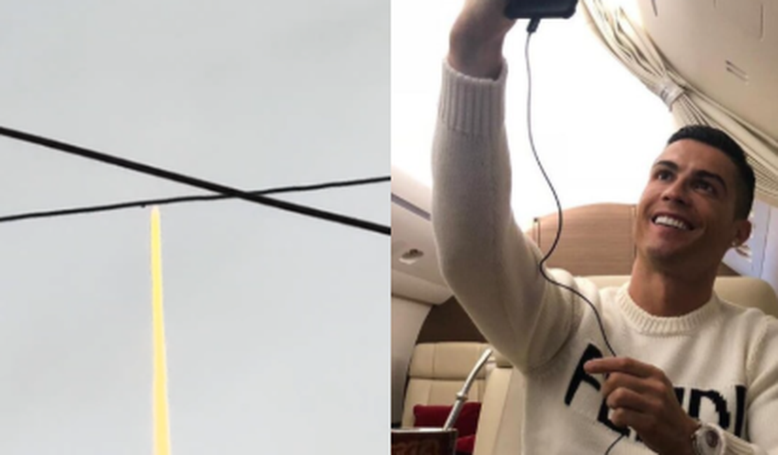 Rastro misterioso no céu de Arapiraca era de jato do mesmo modelo usado por Cristiano Ronaldo