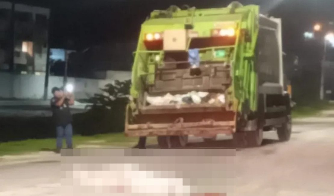 [Vídeo] Gari morre atropelado por caminhão de lixo no bairro do Poço