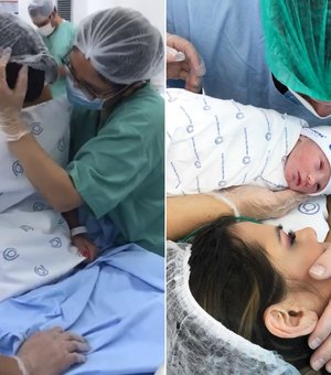 Namorada de Marlon mostra detalhes do nascimento do primeiro filho