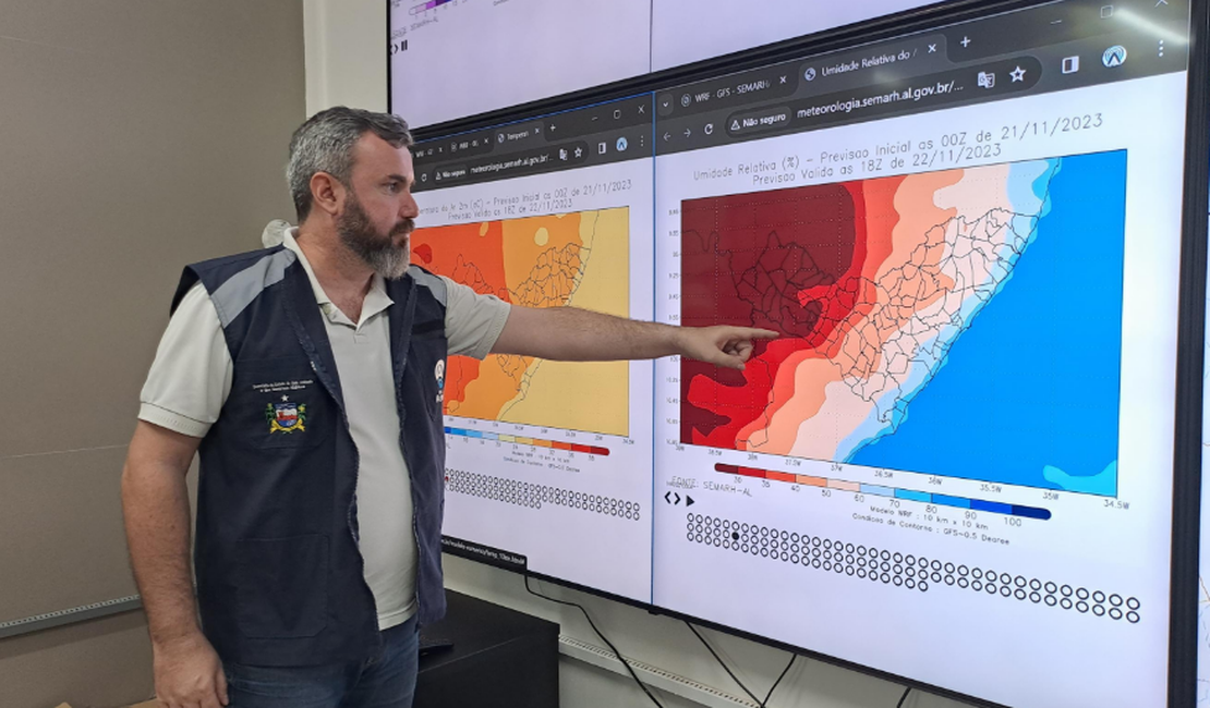 Semarh emite alerta de estado de atenção de baixa umidade do ar em Alagoas