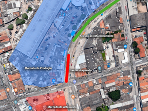 Acesso ao Mercado do Artesanato é fechado para obra do VLT