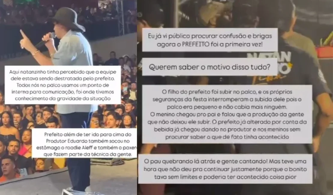 Agressão a produtor do cantor Natanzinho ocorreu após filho de prefeito ser impedido de subir ao palco