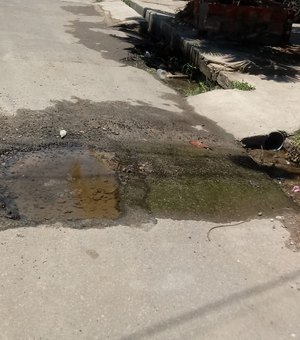 Moradores reclamam de vazamento de água em rua do Vergel