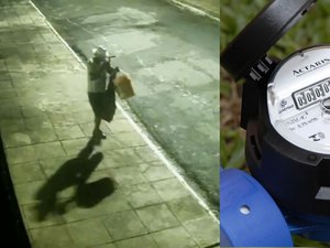 Homem é flagrado furtando hidrômetro no bairro do Farol, em Maceió