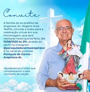 Família de Rogério Teófilo convida para missa de 7º dia com transmissão on-line