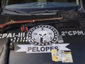 Polícia apreende armas e drogas em Joaquim Gomes