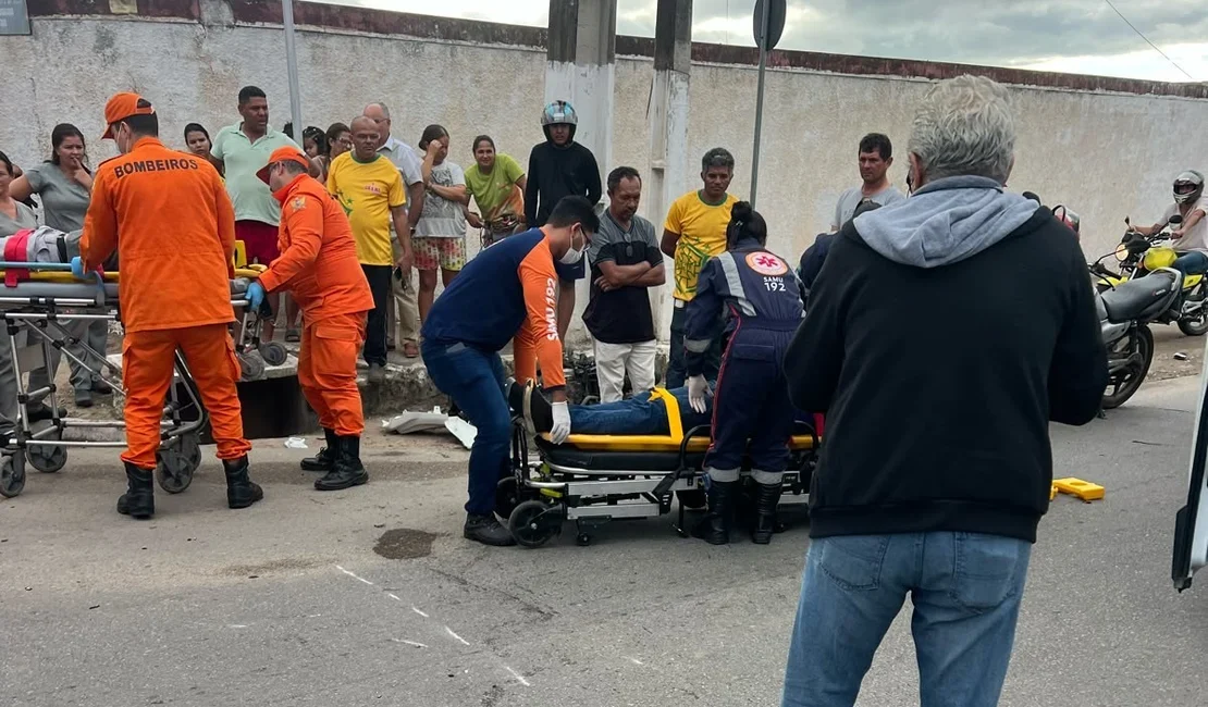 Colisão entre motocicletas deixa dois homens feridos em Arapiraca