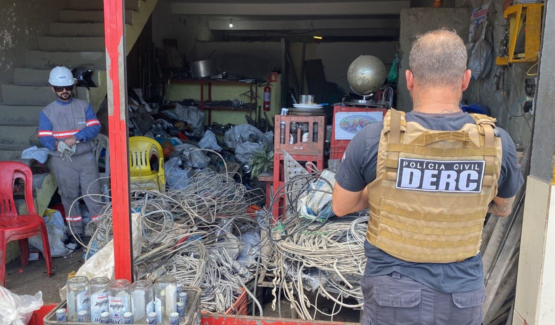 Polícia conclui operação em ferros-velhos e prende proprietários por compra de cabos roubados em Maceió