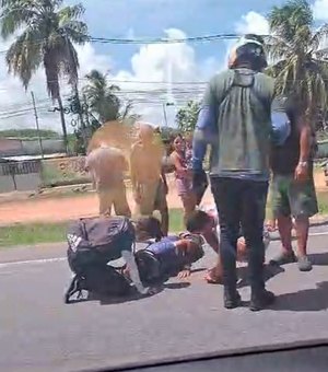 Motociclista fica ferido em acidente na Ponte Divaldo Suruagy