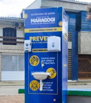 Prefeitura de Maragogi instala pias para combater Covid-19