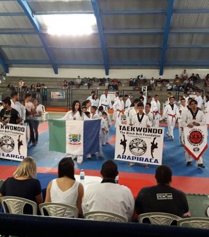 Lagoa da Canoa conquista nove medalhas no alagoano de taekwondo