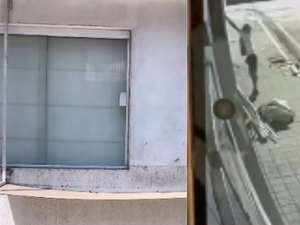 Clínica tem parte da fachada furtada durante a madrugada no Centro de Arapiraca