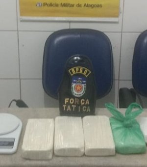 Jovem é preso com mais de 4kg de cocaína na periferia de Maceió