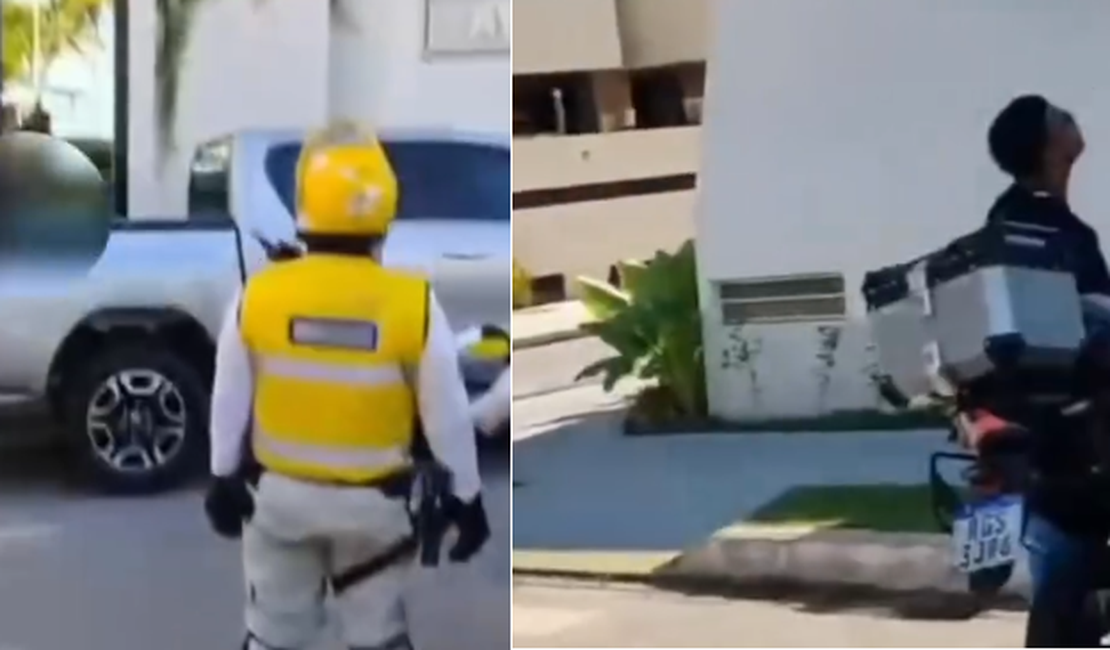 Motociclistas cercam prédio na Ponta Verde após suposto calote em pedido de comida