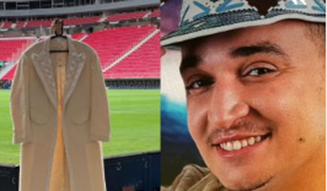 João Gomes aposta em terno bordado com filé na supercopa e valoriza artesanato de Alagoas