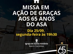 Com uma missa na segunda-feira e encontro com torcedores, ASA celebra 65 anos