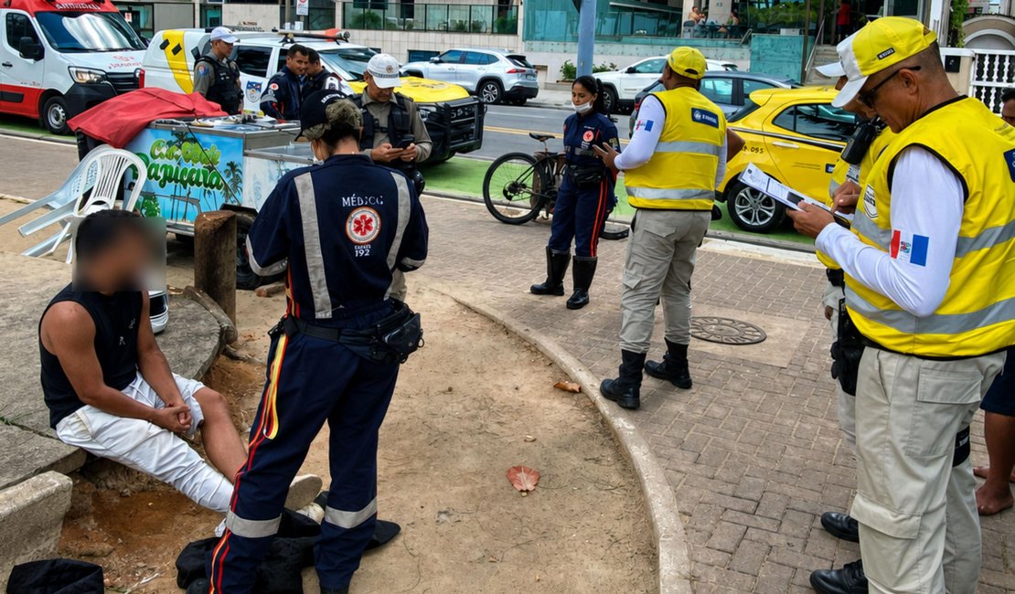 Motociclista é preso após atropelar ciclista na Pajuçara, em Maceió