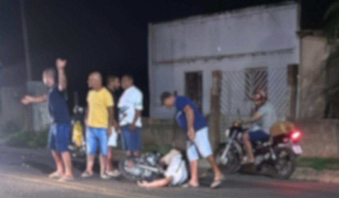 Moto invade contramão e provoca acidente nas proximidades da Ufal, em Arapiraca