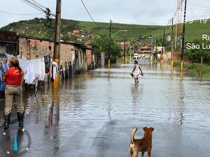 Rios transbordam e atingem cidades de Porto Calvo e São Luís do Quitunde