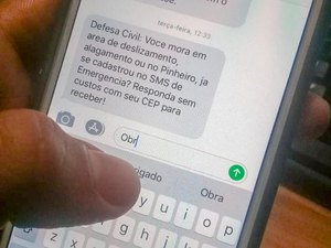 Defesa Civil envia alertas por SMS para população prevenir riscos