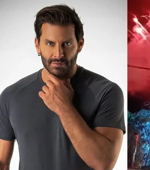 Figurino de Henri Castelli pega fogo durante A Paixão de Cristo