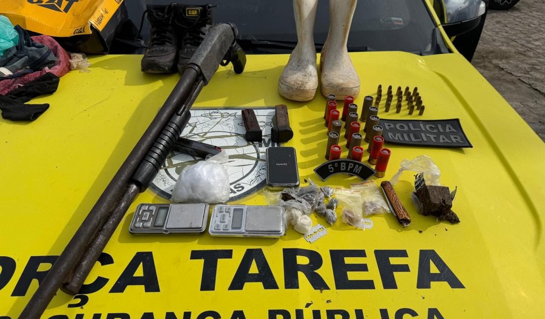 Suspeito de comandar ataques no Mocambo é preso com armas e drogas no Benedito Bentes