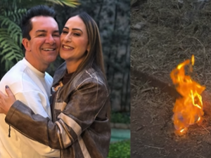 Esposa de Regis Danese 'culpa' Labubu por incêndio: 'Sangue de Jesus'