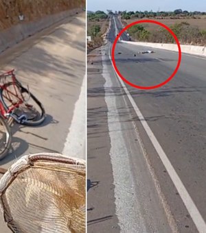 Ciclista morre após ser atingido por carro na AL-115, em Palmeira dos Índios