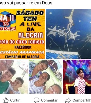 Artistas do circo Romero promoverão live da alegria em Arapiraca