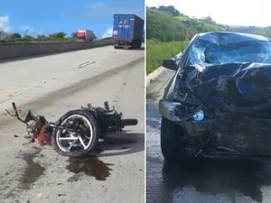 [Vídeo] Motociclista morre após trafegar na contramão e colidir com carro no Pilar