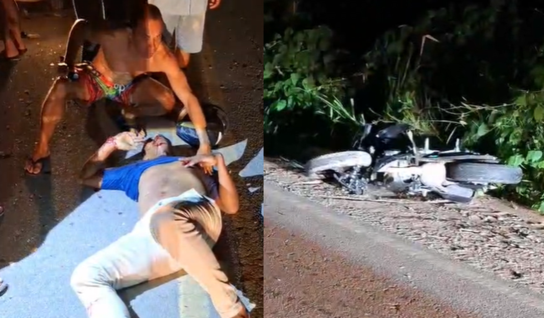 Colisão entre carro e moto deixa homem ferido na AL-101 Norte, em Maragogi
