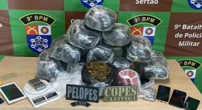 Mais de 10 quilos de maconha e cerca de meio quilo de cocaína são apreendidas em Delmiro Gouveia