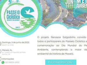 Maceió terá 'Passeio Ciclístico Renasce Salgadinho' no dia 5 de junho