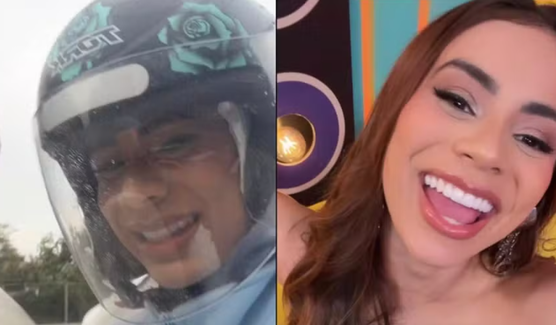 Lexa pega chuva enquanto vai de moto para o Multishow após série de perrengues