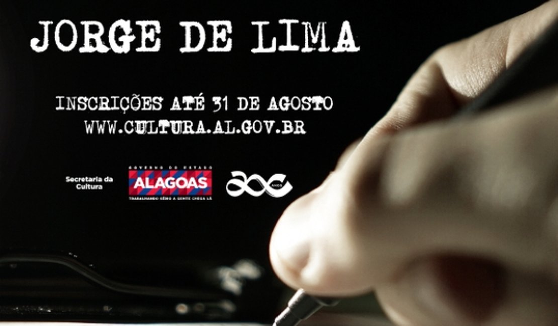 Inscrições para o III Concurso de Poesia Jorge de Lima seguem até 31 de agosto