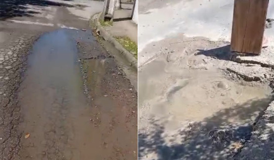 [Vídeo] Moradores denunciam novo vazamento de água no Conjunto Jarbas Oiticica